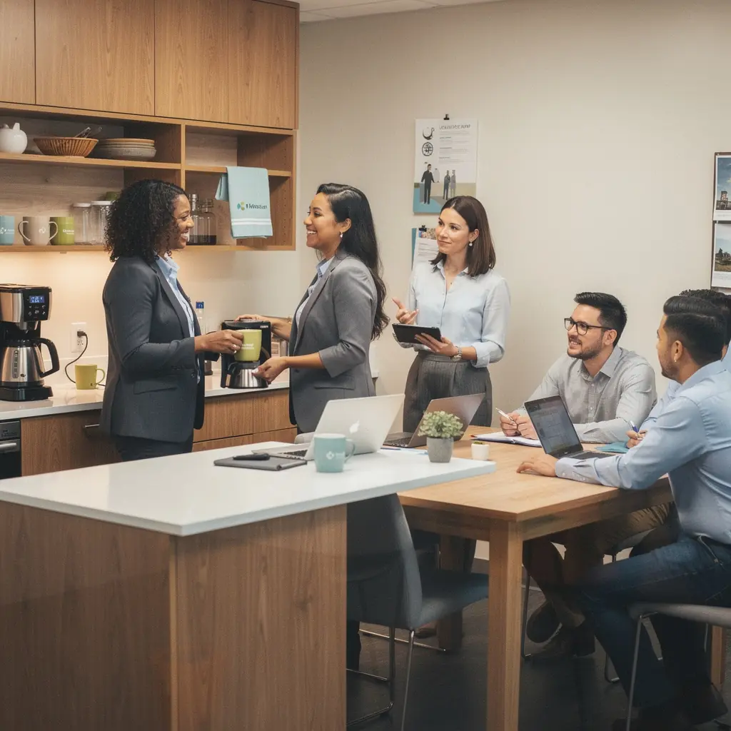 Zbliżenie na detale materiałów wykończeniowych, takich jak tkaniny i drewno.