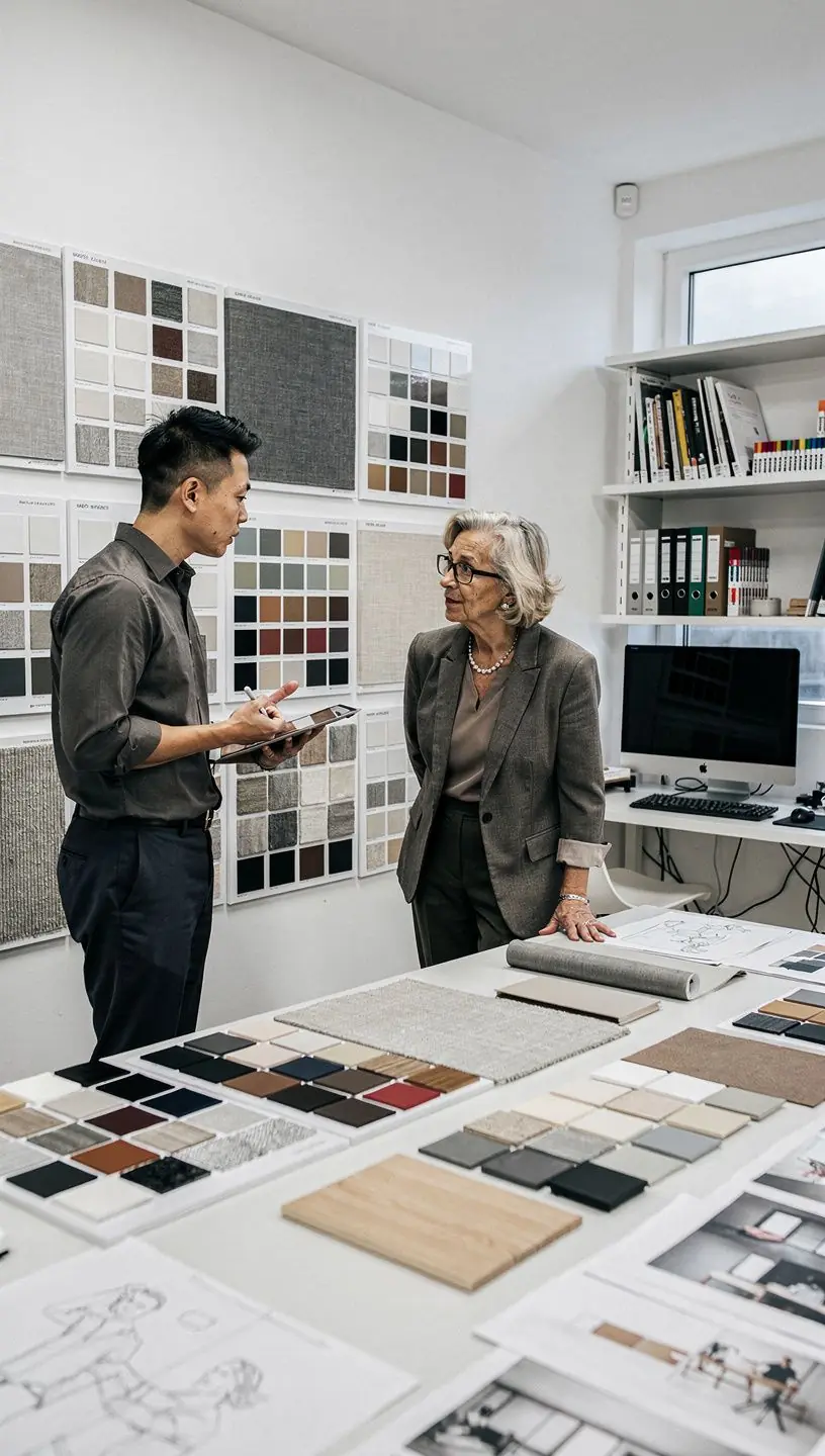 Stylowe biuro z przestronnymi stanowiskami pracy, które sprzyjają kreatywności.